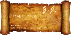 Zrinyi Jella névjegykártya